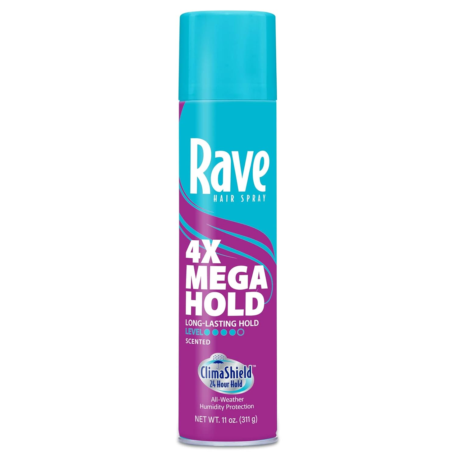 Rave Hair Spray 4X Mega Hold, Long-Lasting Hold With Climashield Technology, 1.5 Oz