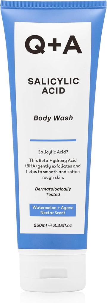 Q+A Salicylic Acid Body Wash (250Ml), Sensitive Shower Gel, Body Care, Shower Gel With Green Tea Extract And Bha, Gently Exfoliates, Smoothes, And Softens The Skin