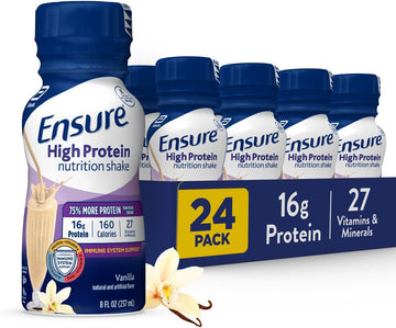 Ensure High Protein Nutritional Shake With Fiber, 16G Protein, Meal Replacement Shakes, With Nutrients To Support Immune System Health,8 Fl Oz, (Pack Of 24)