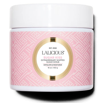 Lalicious Extraordinary Sugar Kiss Sugar Scrub, Exfoliating Body Scrub With Coconut Oil & Honey, Moisturizing Body Exfoliator For Glowing Radiant Hydrating Skin, Zero Greasy, No Parabens - 16Oz