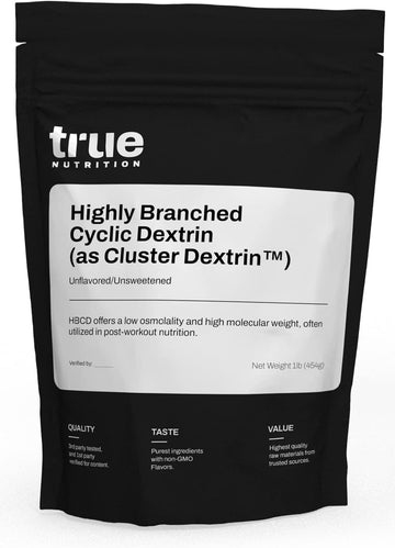 True Nutrition - Highly Branched Cyclic Dextrin - Carbohydrate Powder For Sustained Intra-Workout Energy, Enhanced Post-Workout Muscle Recovery - Vegan And Non-Gmo - Unflavored 1Lb