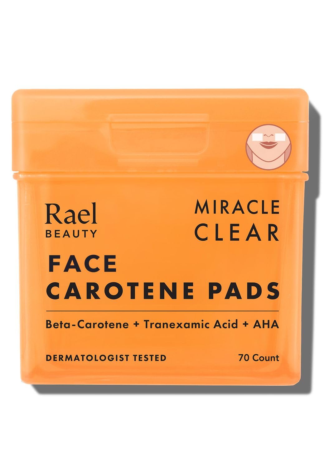 Rael Toner Pads - Cotton Pads For Face, Korean Skin Care, Dual Textured Facial Pad With Carotene, Niacinamide, Hyaluronic Acid, Hydrating, Vegan (70 Count)