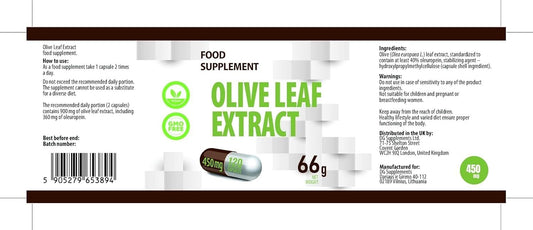 Hepatica Olive Leaf Extract 450Mg | 120 Vegan Capsules | 40% Oleuropein | High Strength Immune Health Support | 3Rd Party Lab Tested | No Fillers Or Bulkers