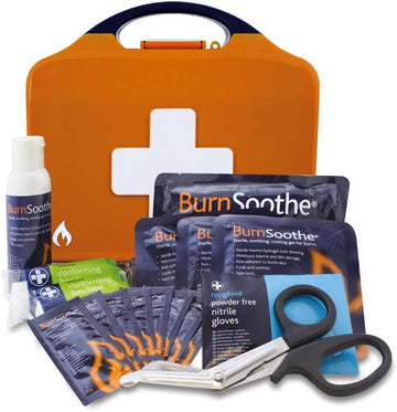 Reliance Medical First Aid Kit Standard Burn Aid Kit In Aura Box - Includes Gel Soaked Dressings, Ideal For Treating Burns, Scalds, Sunburn, Complete Dressing Kit For Emergency Care
