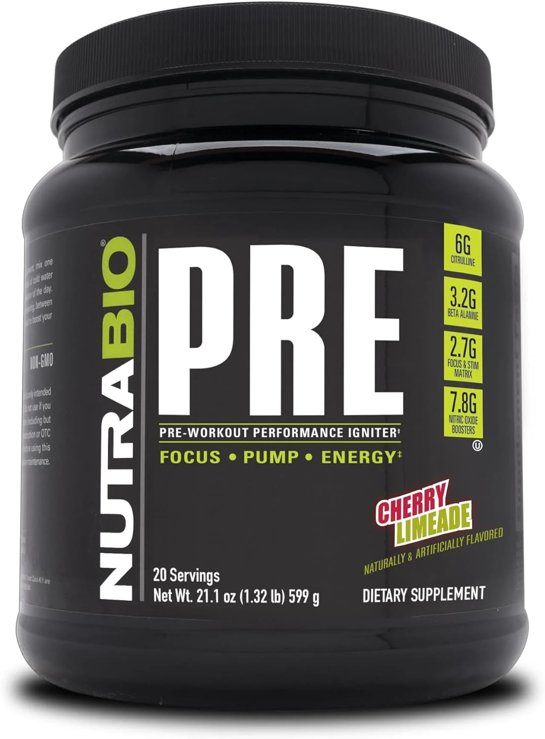 NutraBio PRE Workout V5 - (Cherry Limeade)