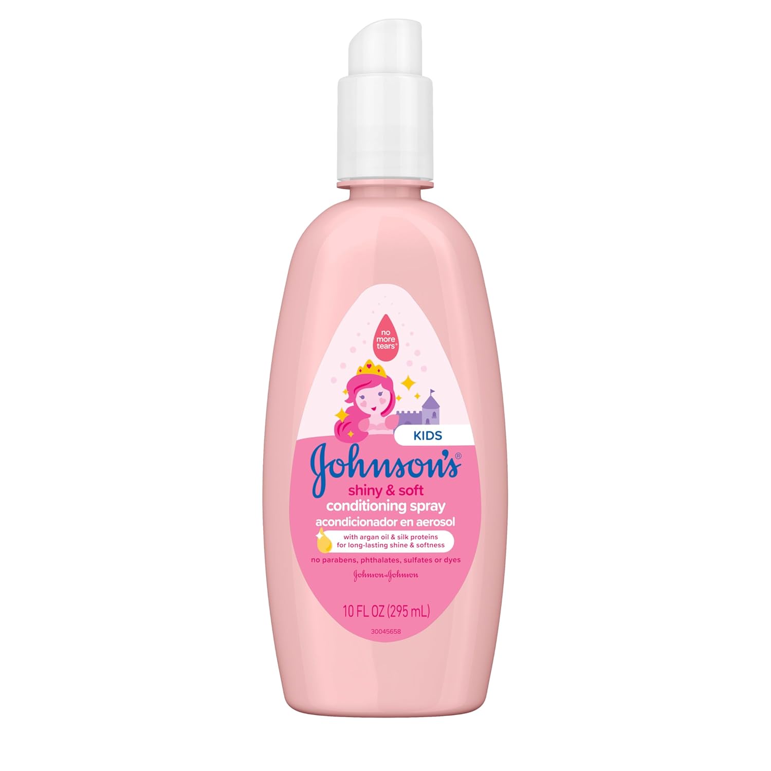 Johnson'S Kids Shiny & Soft Hair Conditioning Spray With Argan Oil & Silk Proteins, Tear-Free Conditioning Spray For Shine & Softness, Gentle For Toddler Haircare, 10 Fl. Oz