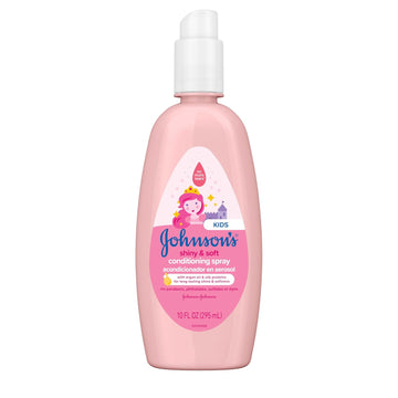 Johnson'S Kids Shiny & Soft Hair Conditioning Spray With Argan Oil & Silk Proteins, Tear-Free Conditioning Spray For Shine & Softness, Gentle For Toddler Haircare, 10 Fl. Oz