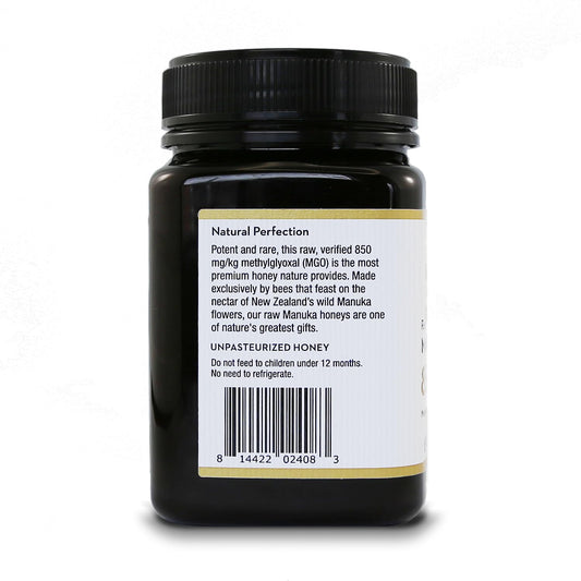Wedderspoon Raw Premium Manuka Honey, MGO 850, 17.6 Oz, Unpasteurized New Zealand Honey, Traceable from Our Hives to Your Home