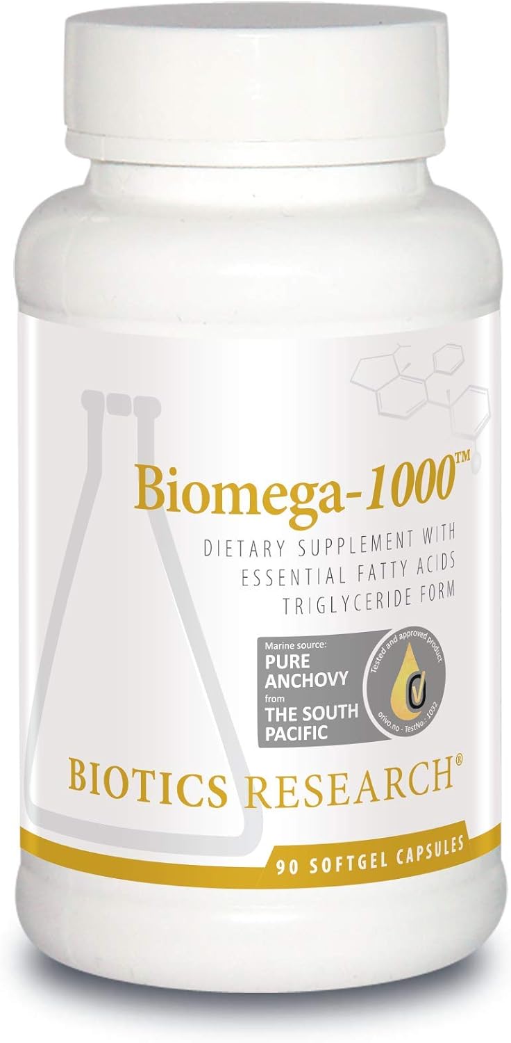 BIOTICS Research Biomega 1000 Omega 3 Fish Oil Supplement, Highly Conc