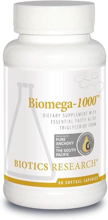 Biotics Research Biomega 1000 Omega 3 Fish Oil Supplement, Highly Concentrated Fish Oil With Epa/Dha, Omega 3 Fatty Acids, Supports Immune, Cardiovascular 90 Softgels