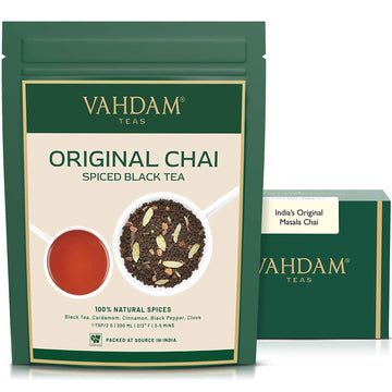 Vahdam, India'S Original Masala Chai Tea Loose Leaf (50 Cups/3.53Oz) Blend Of Black Tea, Cinnamon, Cardamom, Cloves & Black Pepper | Ancient Indian House Recipe Of Spiced Masala Tea