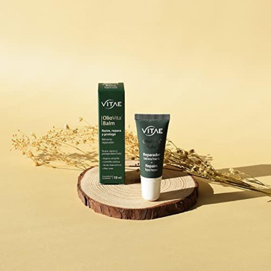 Vitae Oliovita Balm 10Ml | Moisturizing Lip Balm | Sea Buckthorn Oil, Hyaluronic Acid, Aloe Vera And Centella Asiatica | Nourishes, Hydrates And Protects