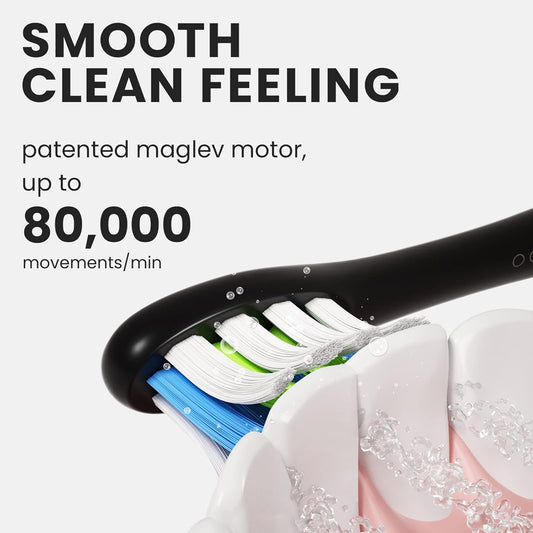 Oclean Air 2, Sonic Electric Toothbrush, Portable Ultra Quiet Design, Dupont Brush Head Bristles, 2H Quick Charge For 40 Days, Ipx7 – Pink Rose