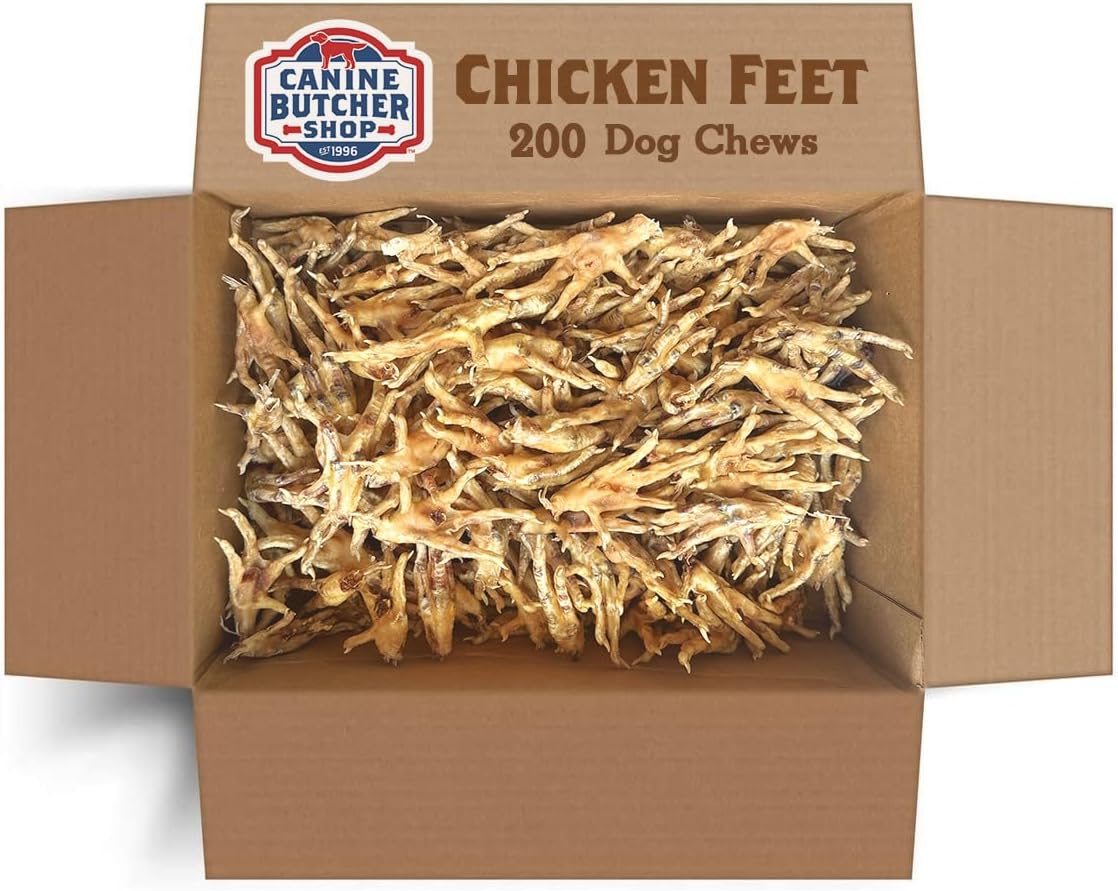 Chicken Feet Dog Treats, Raised & Made in USA (200-Pack), Dehydrated Chicken Feet, All Natural Dog Chews & Dog Snacks