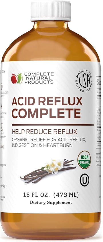 Acid Reflux Complete 8Oz - Natural Organic Liquid Heartburn, Gerd, & Amish Reflux Relief Remedy & Medicine