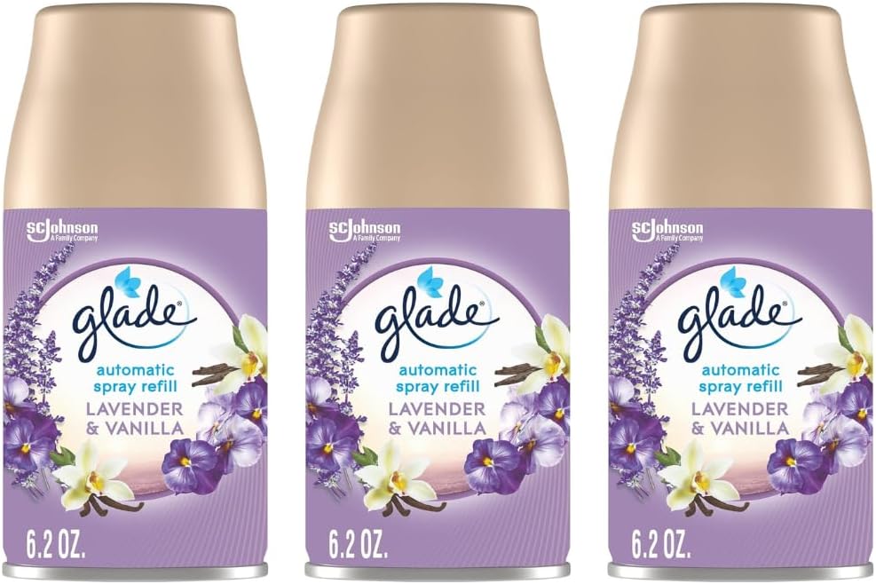 Glade Automatic Spray Refill, Lavender and Vanilla, 6.2 OZ, 3-Pack