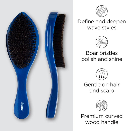 Diane Prestige 100% Medium Boar Bristle Curved Oval Wave Brush, D1727