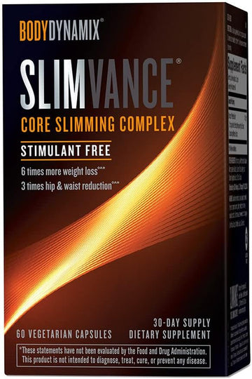 Slimvance Core Slimming Complex Supplements | Supports Reduction In Body Fat And Increased Energy | Achieve Weight Loss Goals | Stimulant Free, Vegetarian Formula | 60 Capsules