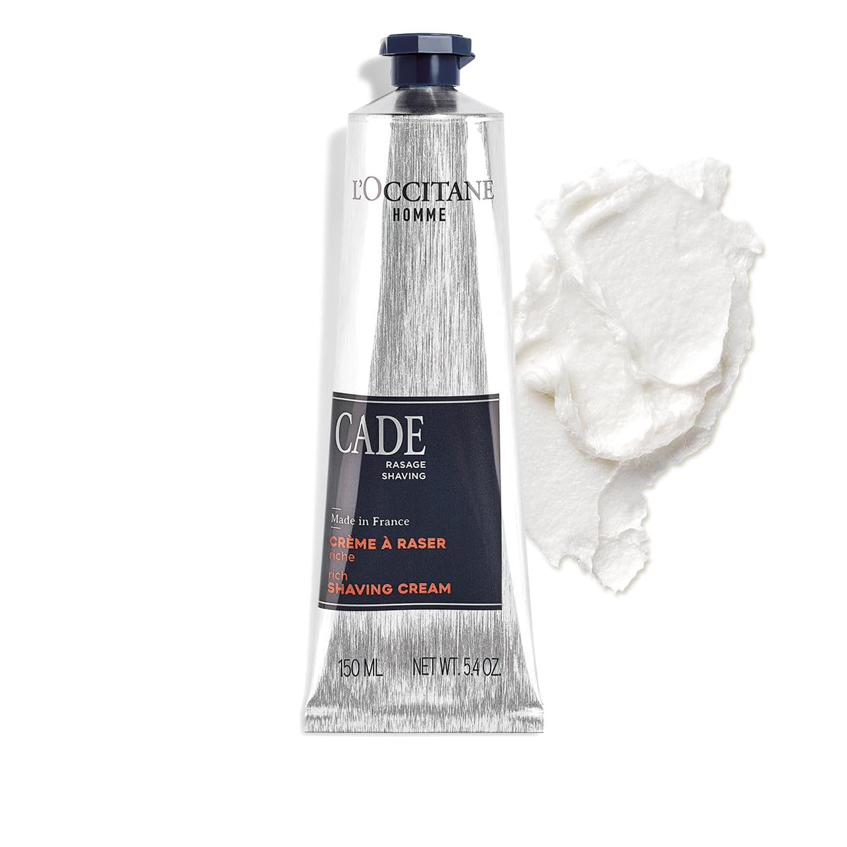 L'Occitane Cade Shaving Cream, 5.4 Ounce: Rich, Creamy Foam, Smooth Shave, With Shea Butter, Reduce Feelings of Tightness & Irritation, Made in France : Beauty & Personal Care