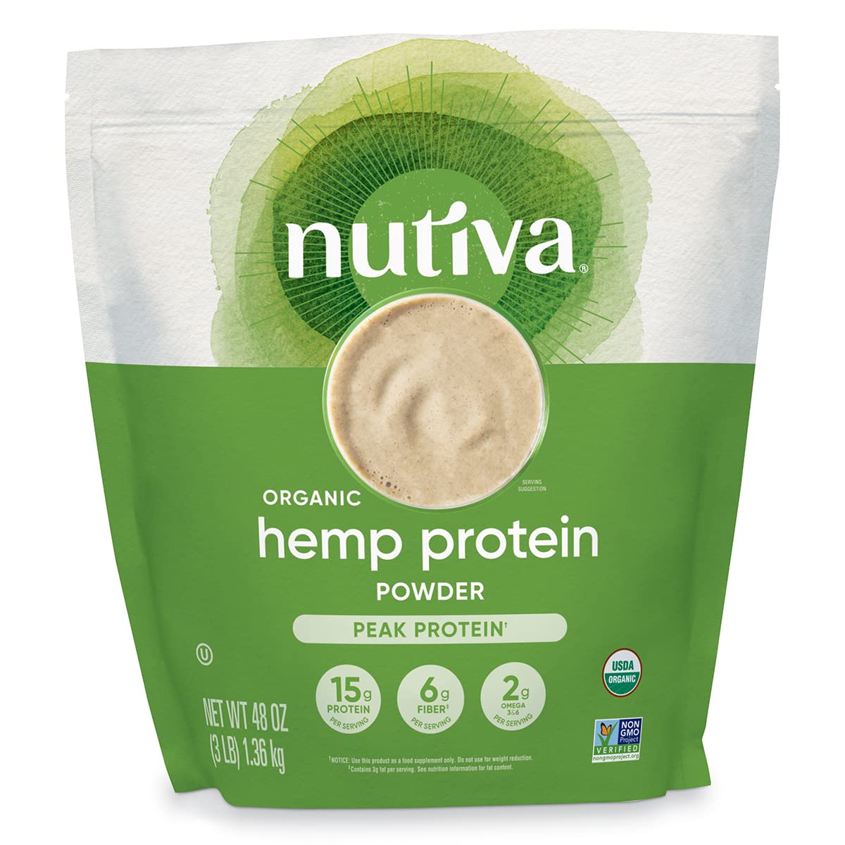Nutiva Organic Cold-Pressed Raw Hemp Seed Protein Powder, Peak Protein