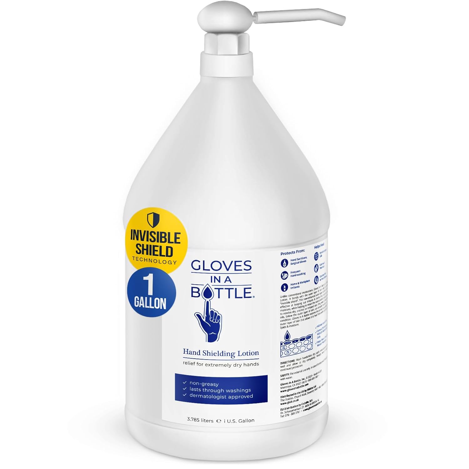 Gloves In A Bottle Working Hands Cream – Hypoallergenic Moisturizing Lotion For Severely Cracked Hands – Protective Hand Treatment For Workers, Nurses & More – 16 Oz With Pump