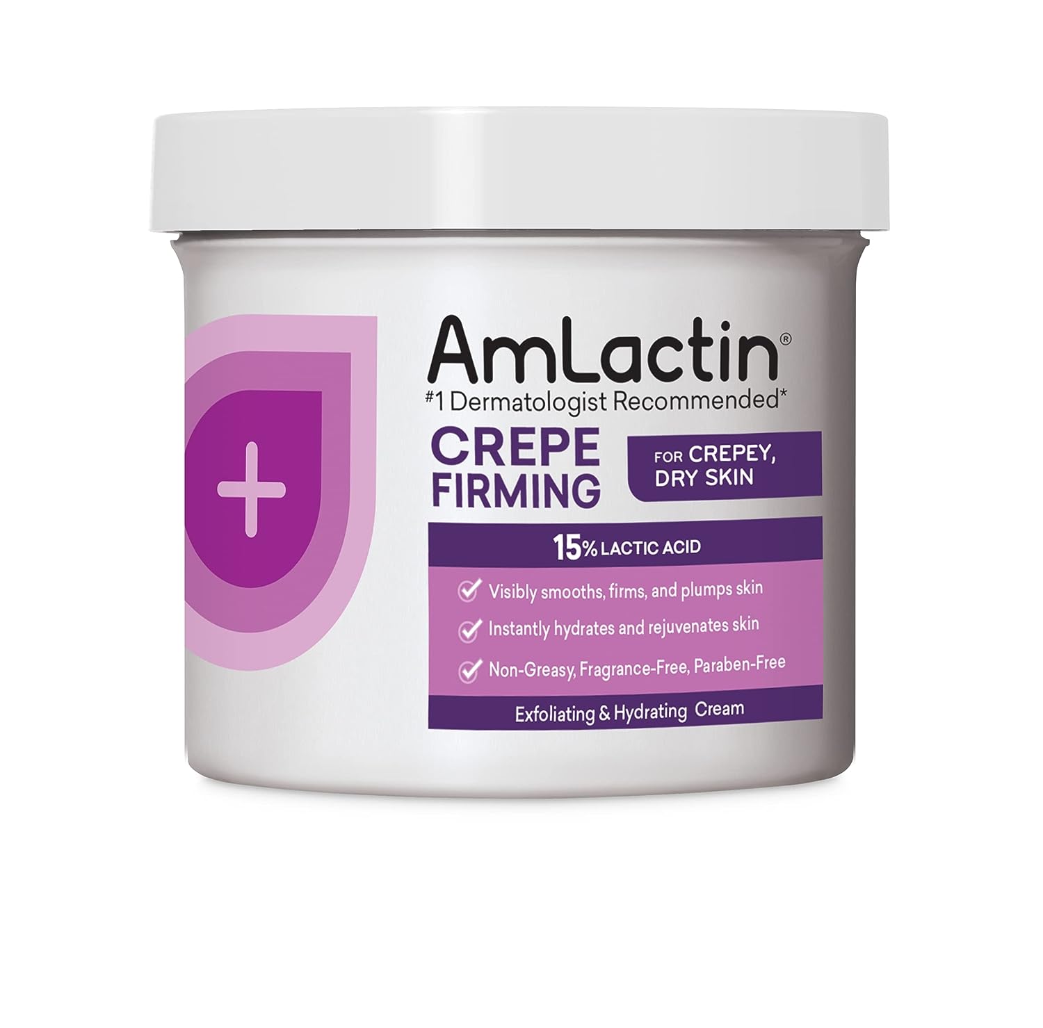 AmLactin Crepe Firming Cream - 12 oz Body Cream with 15% Lactic Acid - Exfoliator and Moisturizer for Crepey, Dry Skin?