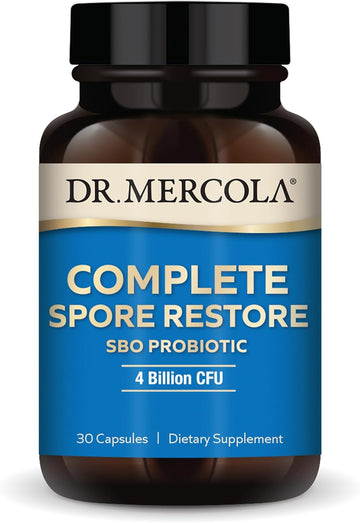 Dr. Mercola Complete Spore Restore, 30 Servings (30 Capsules), SBO Probiotic, 4 Billion CFU, Dietary Supplement, Supports Healthy Immune Function, Non-GMO