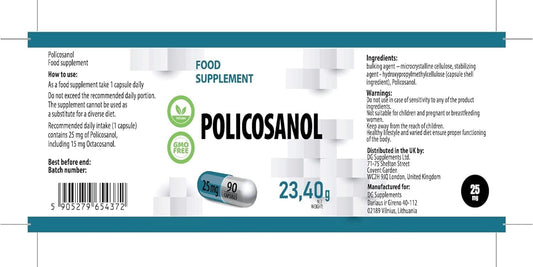 Hepatica Policosanol 25Mg | 90 Vegan Capsules | High Strength Cholesterol & Heart Health Support | 3Rd Party Lab Tested | Non-Gmo & Gluten-Free