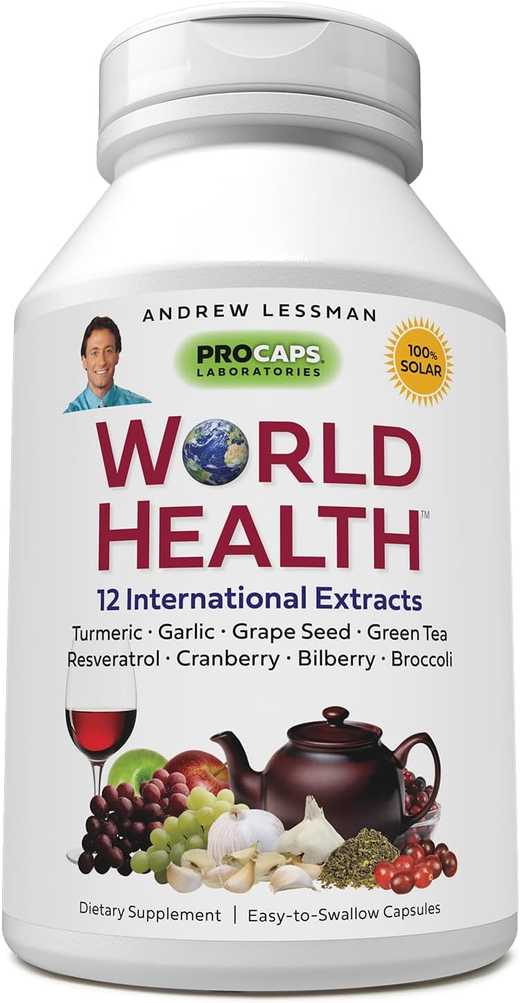 Andrew Lessman World Health 360 Capsules - 14 Standardized Extracts And Concentrates From Scientifically Established Protective And Beneficial Phytonutrients. Powerful Anti-Oxidants. No Additives
