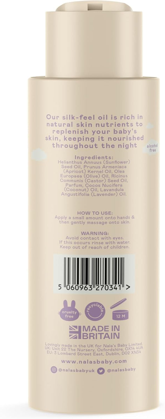 Nala'S Baby Nighttime Oil | Award-Winning |99% Natural | Dermatologically-Tested And Paediatrician-Approved | Coconut Oil, Apricot And Lavender | Vegan | 400Ml | Nalas Baby