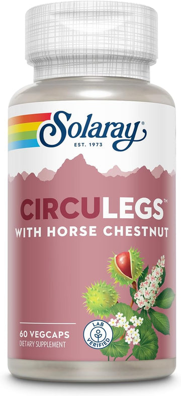 Solaray Circulegs With Horse Chestnut Extract, Gotu Kola, Butcher'S Broom, And More, Circulation And Vein Support For Healthy Legs, 60-Day Guarantee, Lab Verified (30 Serv, 60 Vegcaps)