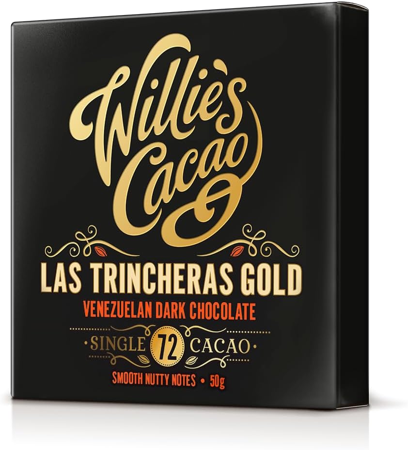 Willie'S Cacao - Las Trincheras 72% Dark Chocolate Bar - 50G X 12 - Smooth Nutty Notes - Single Estate Venezuelan Cacao - Vegan Chocolate - Artisan Chocolate - Bean To Bar