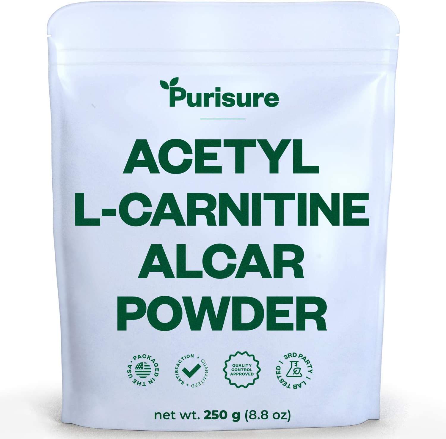 Acetyl L-Carnitine Powder, 250G, Alcar Powder, Amino Acid Supplement, Acetyl L-Carnitine Supplement For Better Cognitive Performance And Muscular Endurance, Gluten Free, Non-Gmo, 500 Servings