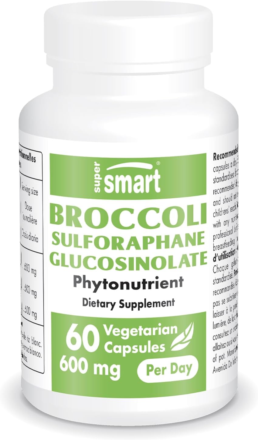 Supersmart - Broccoli Sulforaphane 300 Mg - Standardized To 10% Sulforaphane Glucosinolate - Immune System Booster | Non-Gmo & Gluten Free - 60 Vegetarian Capsules