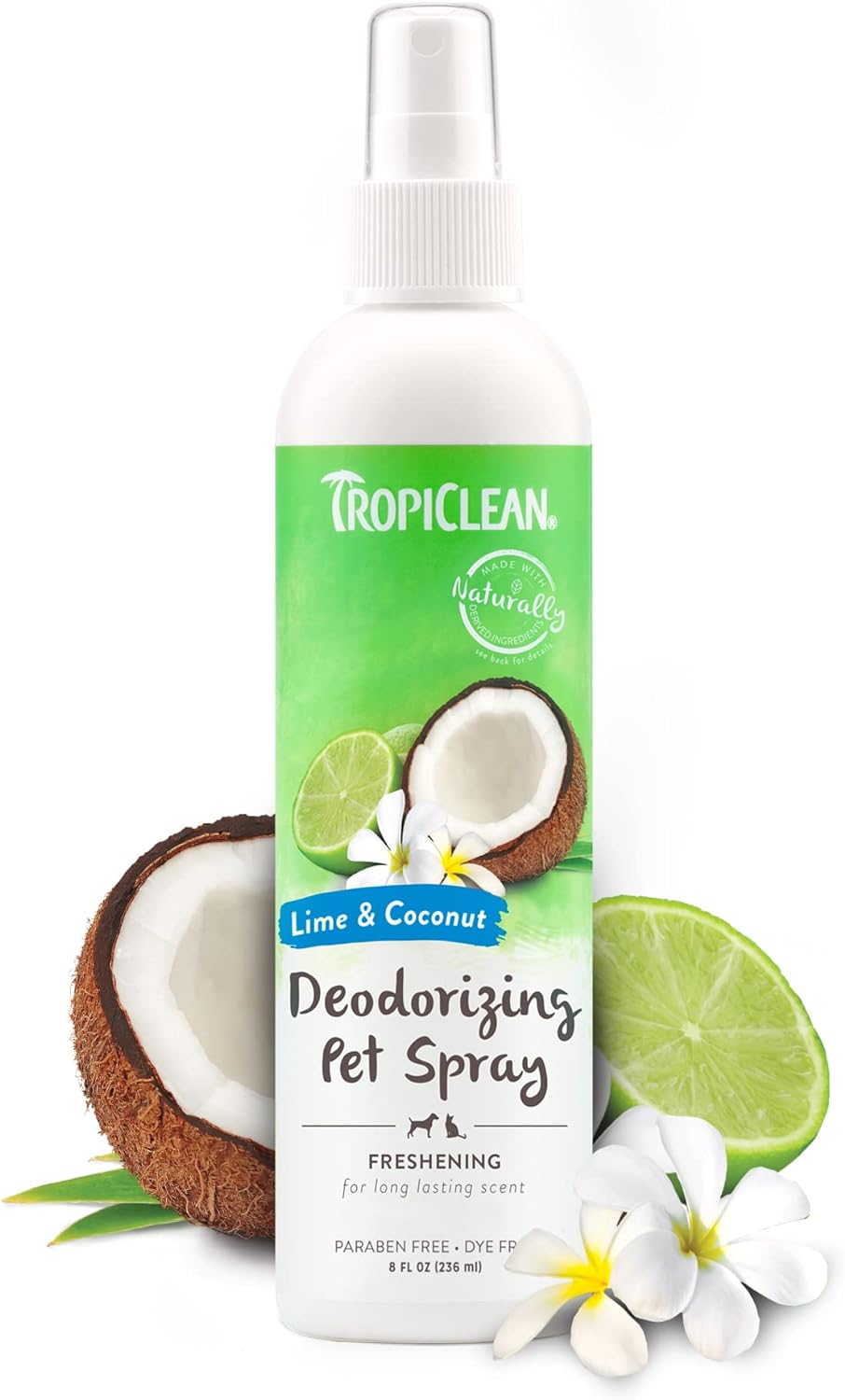 TropiClean Dog Perfume Spray Grooming Supplies - Dog Deodorant Spray for Smelly Dogs - Dog Cologne Breaks Down Odours and Deodorises Dogs and Cats - Used by Groomers - Lime & Coconut, 236ml?TRLMSP8Z