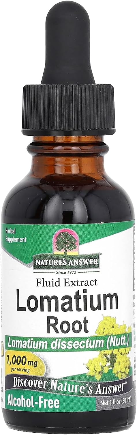 Nature?s Answer Lomatium Root Extract Lomatium Dissectum - Natural Herbal Supplement - Gluten Alcohol-Free - Ideal for Immunity Overall Health Wellbeing ? 500mg (1 FL Oz)