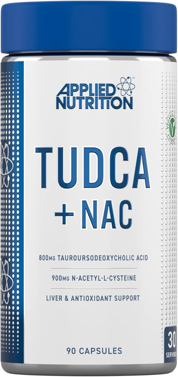 Applied Nutrition Tudca + Nac - Tudca Liver & Antioxidant Support, Bile Salts, Liver Support Suplement, 800Mg Tauroursodeoxycholic Acid (90 Capsules - 30 Servings)