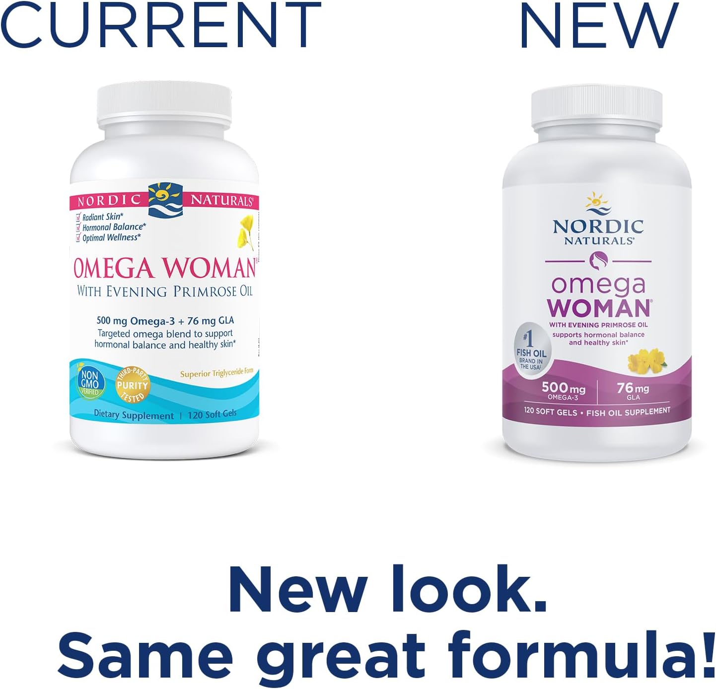 Nordic Naturals Omega Woman, Lemon - 120 Soft Gels - 500 mg Omega-3 + 800 mg Evening Primrose Oil - Healthy Skin, Hormonal Balance, Optimal Wellness - Non-GMO - 60 Servings : Health & Household