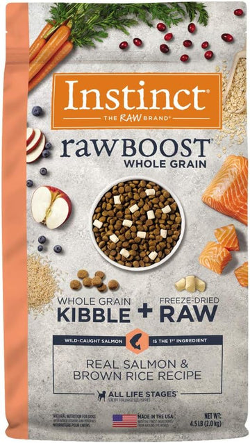 Instinct Raw Boost Whole Grain Real Salmon & Brown Rice Recipe Natural Dry Dog Food, 4.5 lb. Bag