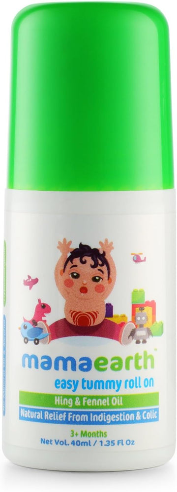 MAMAEARTH Easy Tummy Roll On with Fennel for Digestion and Body Relief for Kids and Babies, Made in The Himalayas- All Natural with Organic Ingredients