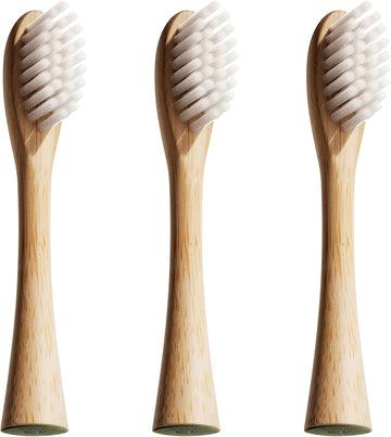 Lumineux Bamboo Replacement Heads 3 Pack - Exclusive to Lumineux Sonic Electric Toothbrush - Soft Bristle Bamboo Heads - Made with Eco Loving Renewable Bamboo