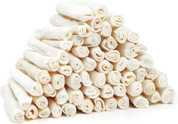 Mon2Sun Dog Rawhide Rolls Twist Sticks 6-6.5 Inch Dog Chew Treats Natural Flavor 60 Count For Puppy And Small Dogs