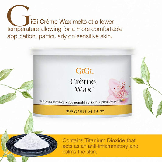 Gigi Creme Hair Removal Soft Wax, Gentle And Soothing Formula, Extra Sensitive Skin, 14 Oz, 1-Pc