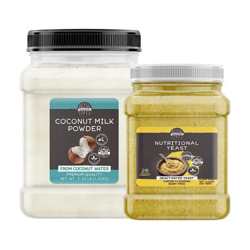 Birch & Meadow Nutritional Yeast Flakes And Coconut Milk Powder Bundle, Various Sizes, Yummy Flavors, Vegan