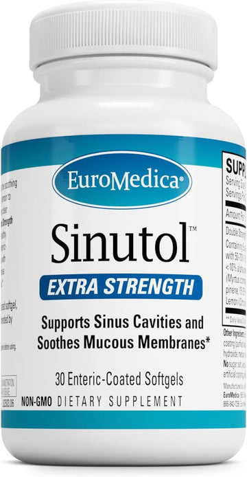 Euromedica Sinutol Extra Strength - Dietary Supplement With Eucalyptus & Myrtle - Immune & Lung Health Support - Supplement Formula To Aid Sinus Health - 30 Enteric-Coated Softgels