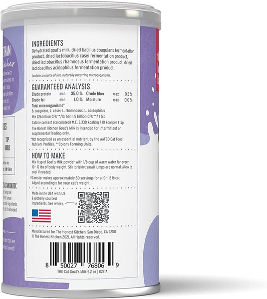 The Honest Kitchen Goat'S Milk With Probiotics For Cats, 5.2 Oz
