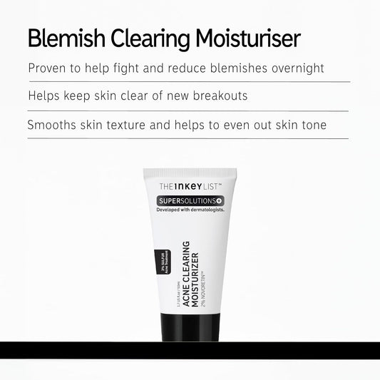 The Inkey List Blemish Clearing Moisturiser 50Ml, Dermatologically Tested, Treats Stubborn And Persistent Active Breakouts, Fragrance-Free, Suitable For Normal/Oily Skin