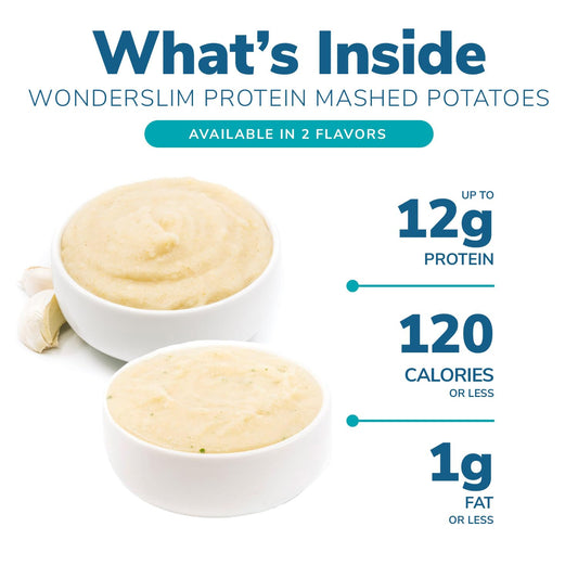 WonderSlim Instant Mashed Potatoes, Sour Cream & Chives, 11g Protein, No Fat, Gluten Free (7ct)