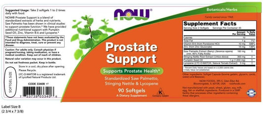 Now Foods Supplements, Prostate Support, Prostate Support, With Standardized Saw Palmetto, Stinging Nettle & Lycopene, 90 Softgels