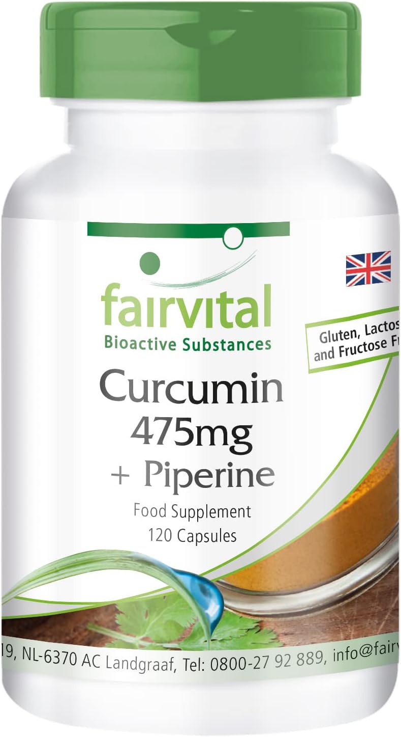 Fairvital | Curcumin with piperine - 120 capsules - VEGAN - curcuma extract 500mg with 95% curcuminoids